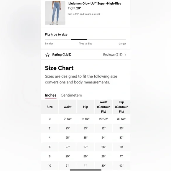 Lululemon Glow Up Super-High-Rise Tight 28" Washed Denim size 6 NWT Blue legging - Picture 6 of 8